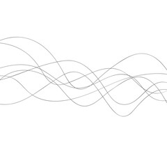 Poster - abstract isometric wave thin line art pattern.