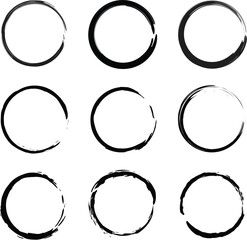 Poster - abstract geometric circle shape brush decorative vector art.