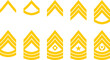 United States army rank badges symbols vector illustrations.
