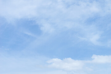 Early summer, bright light blue sky and clouds