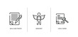 law and justice outline icons set. thin line icons sheet included wills and trusts, innocent, legal paper vector.