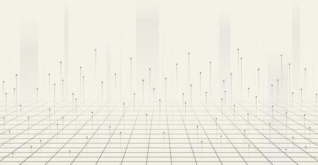 Grid with digital line connections, internet network connection, big data and high speed connections.