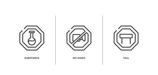 Poster - traffic signs outline icons set. thin line icons sheet included substance, no video, tall vector.
