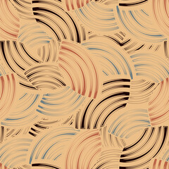 Leinwandbilder - Seamless abstract geometric pattern of random arcuate stripes.
