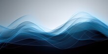 Abstract Blue Wavy Flowing Lines Background. Generative AI AIG21.