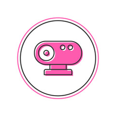 Poster - Filled outline Web camera icon isolated on white background. Chat camera. Webcam icon. Vector