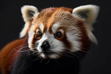 Wall Mural - Image of cute red panda head. Wildlife Animals. Illustration. Generative AI.