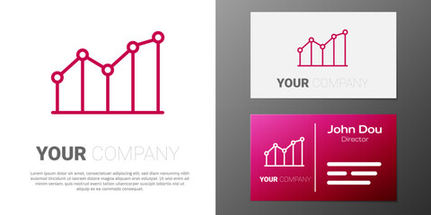 Poster - Logotype line Pie chart infographic icon isolated on white background. Diagram chart sign. Logo design template element. Vector