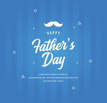 Fathers Day Social Media Greeting With Modern Blue Background