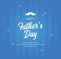 fathers day social media greeting with modern blue background