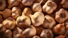 Fresh Garlic Seamless  Background Generative AI