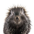 Close up of porcupine with a transparent background, Generative Ai
