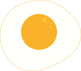 Simple minimal sunny side egg icon for kid children's book design element vector