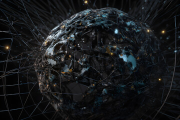 Poster - Neural network interconnected - artifical intelligence conceptual illustration. Generative AI