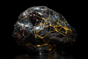 Poster - Neural network interconnected - artifical intelligence conceptual illustration. Generative AI