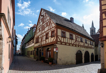 Wall Mural - Half-timbered house in Rothenburg ob der Tauber, Germany. Historic old town.