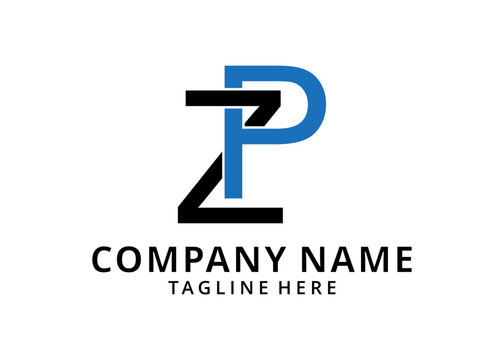 Initial Letter ZP, PZ, Z and P simple logo design vector
