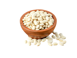 Sticker - white beans in wooden on transparent png