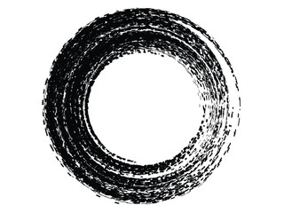 Wall Mural - Grunge circle made of black paint.Grunge circle made of black ink.Grunge oval branding element.