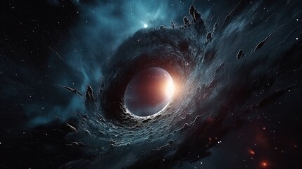 Wall Mural - black hole in space. ai generation