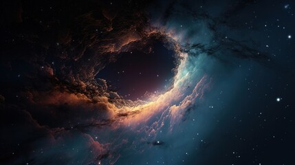 Wall Mural - black hole in space. ai generation