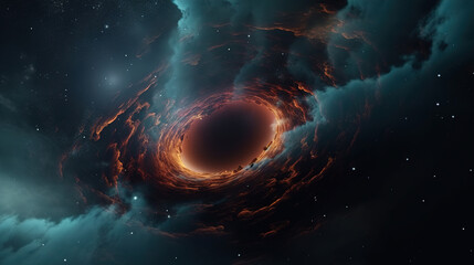 Wall Mural - black hole in space. ai generation