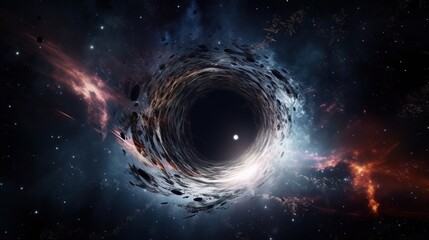Wall Mural - black hole in space. ai generation