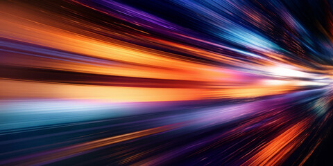 Wall Mural - abstract long exposure dynamic speed light trails background. generative ai