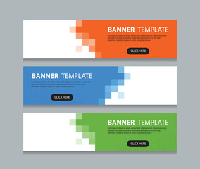 Wall Mural - set of horizontal abstract web banner design template background gradients color. suitable for web a