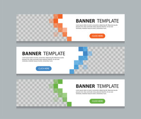 set of horizontal abstract web banner design template background gradients color. suitable for web a