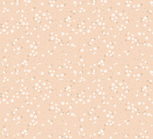 Cute Floral Pattern In The Small Flowers. Seamless Vector Texture. Delicate Template For Fashion Prints. Printing With Small White Flowers. Ivory Pink Coral Background. Stock Print.