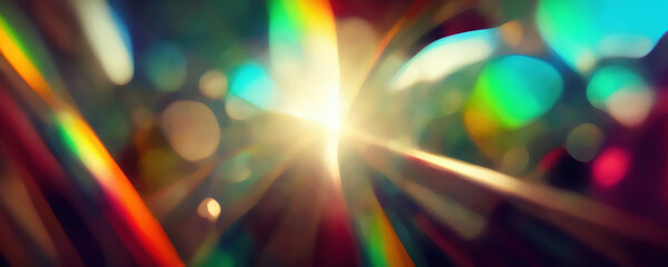 Wall Mural - Lens flare bokeh light defocused color glow rays