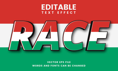 Poster - Editable 3d race text effect. Fancy font style perfect for logo title or heading