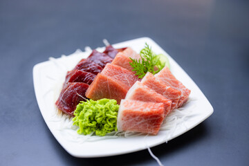 Wall Mural - Dish of japanese foods sashimi with Toro