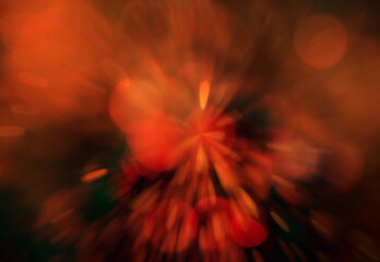 Poster - Color abstract background, Bokeh lights on black background.