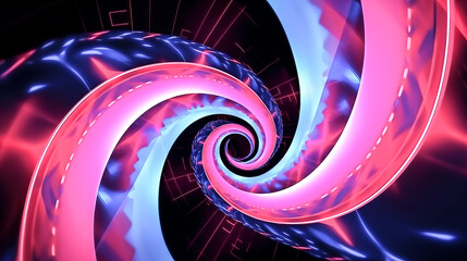 Wall Mural - An abstract geometric background with a curvy spiral line was generated - generative ai.