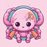 Fototapeta Dinusie - cancer zodiac cute animal symbol mascot vector illustration  eps 10