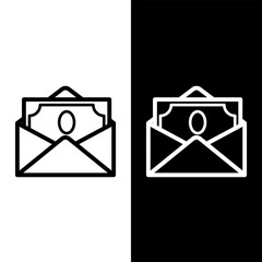 Sticker - black and white envelope icon