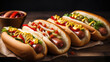 Hot dogs created with Generative AI technology
