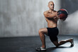 © N Katie/peopleimages.com - Medicine ball, gym or serious man focus on fitness workout for body health, core muscle building and strength performance. Determination, training motivation or mockup person with exercise equipment