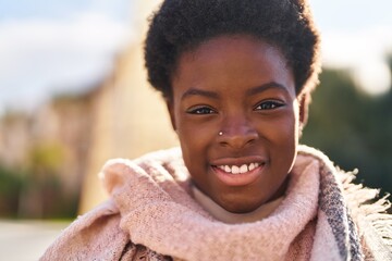 Sticker - African american woman smiling confident standing at park