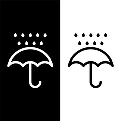 Canvas Print - black and white umbrella icon