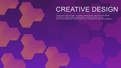 Poster - Abstract creative template banner background with hexagonal gradient color