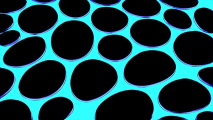 Poster - Abstract plastic texture with holes on a black background. Design. Oval black shapes surrounded by connecting texture.