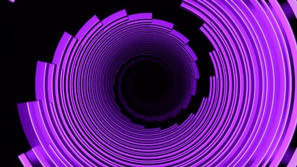 Poster - Green and purple bright lines. Design. Black background with stripes rotating in a circle made in 3d abstraction.