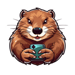 Modern Beaver Mascot Logo Design for  Esports Teams - Transparent Background PNG, Vector