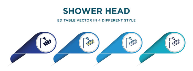 Poster - shower head icon in 4 different styles such as filled, color, glyph, colorful, lineal color. set of   vector for web, mobile, ui