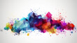 Generative AI banner of abstract colorful cloud computing consept illustration
