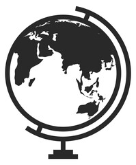 Sticker - Globe icon. School geography tool. Map sphere