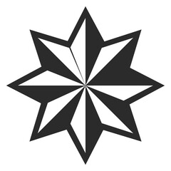 Poster - Eight pointed star icon. Decorative black element